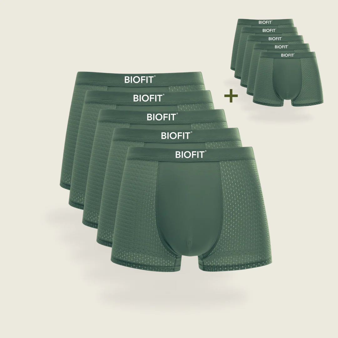 BIOFIT Essentials Boxers 5-Pack Green | + 5 FREE