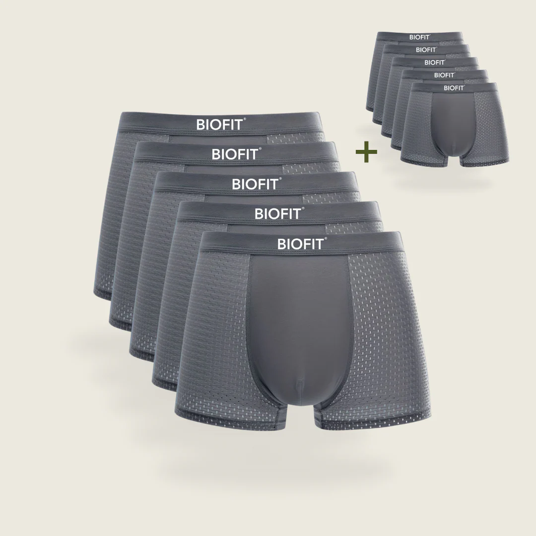 BIOFIT Essentials Boxers 5-Pack Grey | + 5 FREE